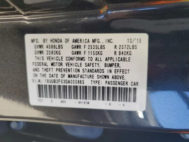 2016 ACURA TLX TECH  