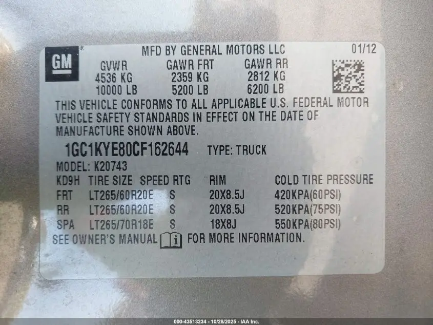 2012 CHEVROLET SILVERADO 2500HD LTZ