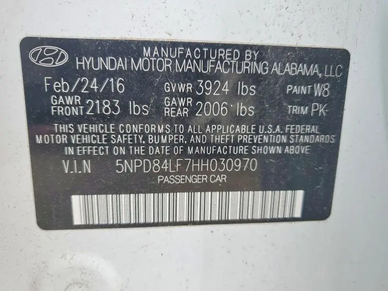 2017 HYUNDAI ELANTRA SE  