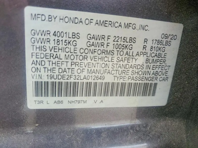 2020 ACURA ILX   