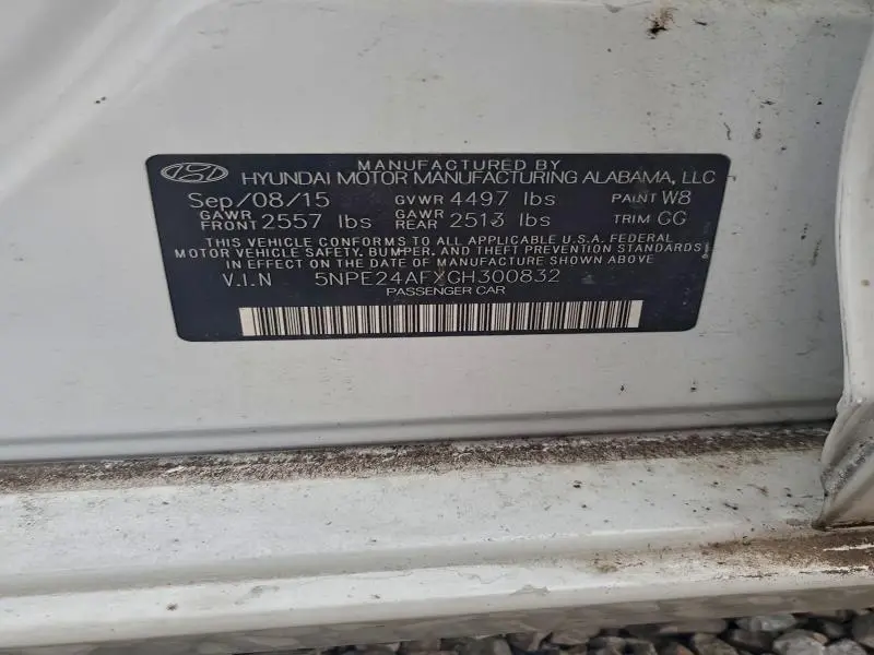 2016 HYUNDAI SONATA SE  