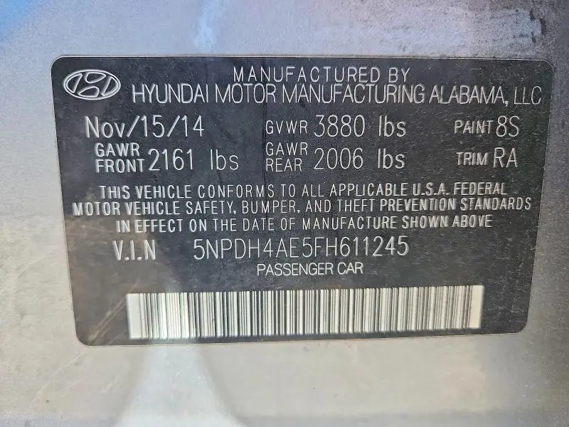 2015 HYUNDAI ELANTRA SE  