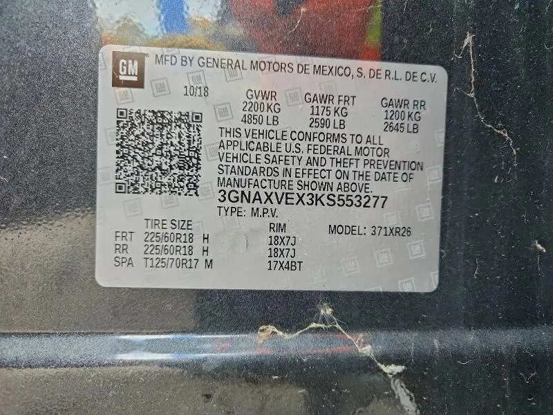 2019 CHEVROLET EQUINOX LT  