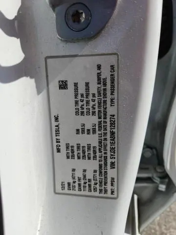 2022 TESLA MODEL 3   