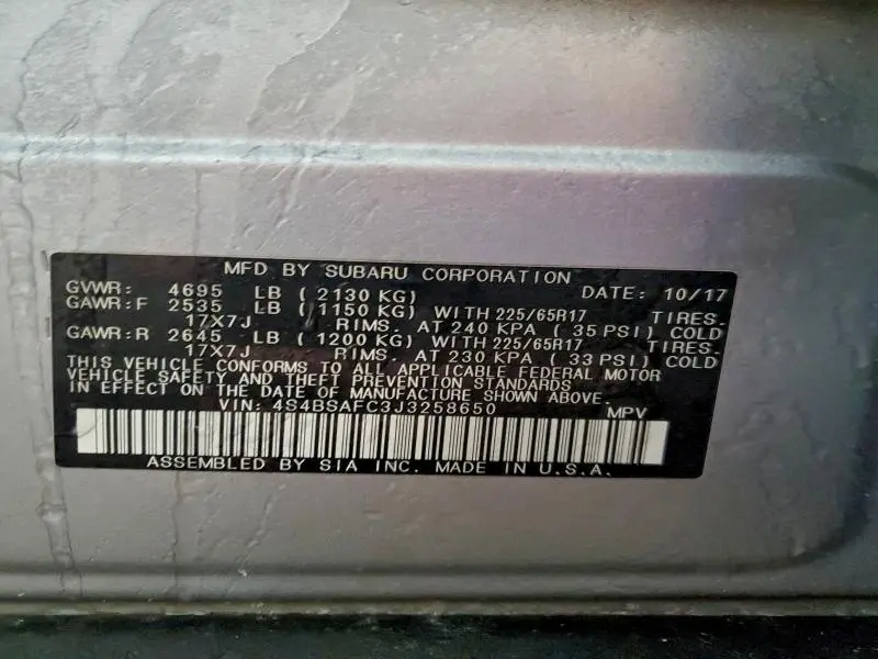 2018 SUBARU OUTBACK 2.5I PREMIUM  