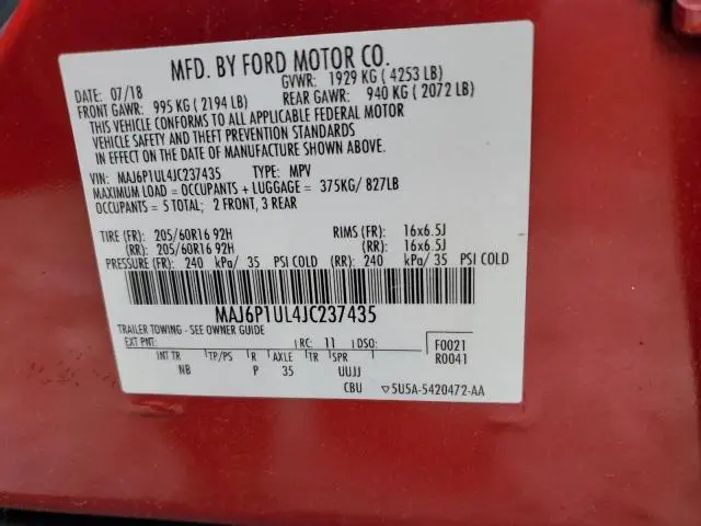 2018 FORD ECOSPORT SE  
