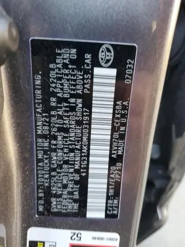 2021 TOYOTA CAMRY SE  