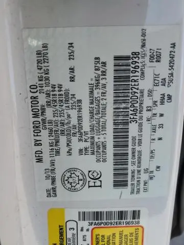 2014 FORD FUSION TITANIUM  