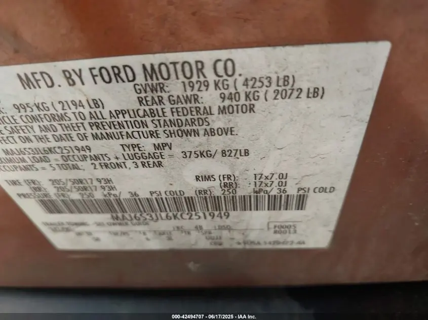 2019 FORD ECOSPORT SES