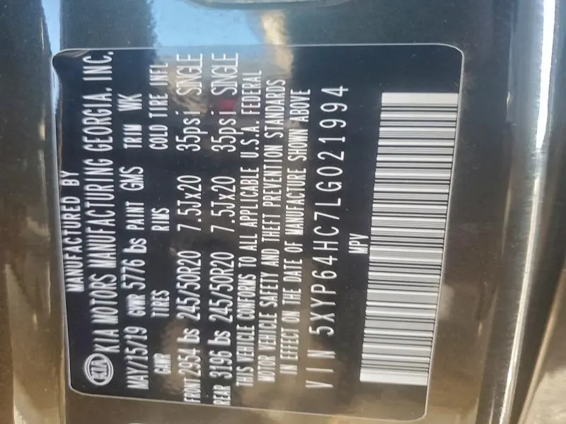 2020 KIA TELLURIDE S  