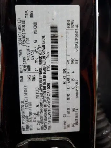 2016 FORD F150 SUPERCREW  