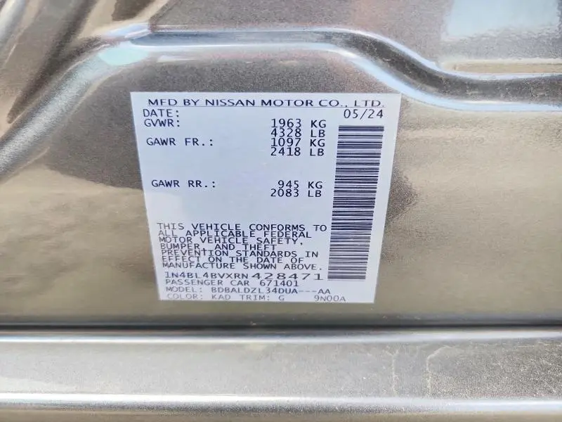 2024 NISSAN ALTIMA 2.5 S  