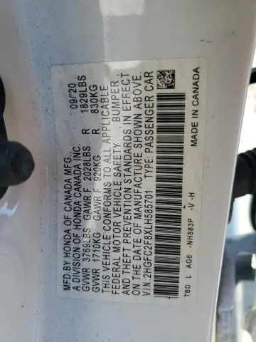 2020 HONDA CIVIC SPORT  