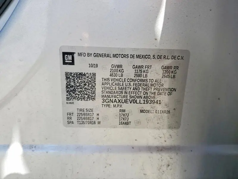 2020 CHEVROLET EQUINOX LT  
