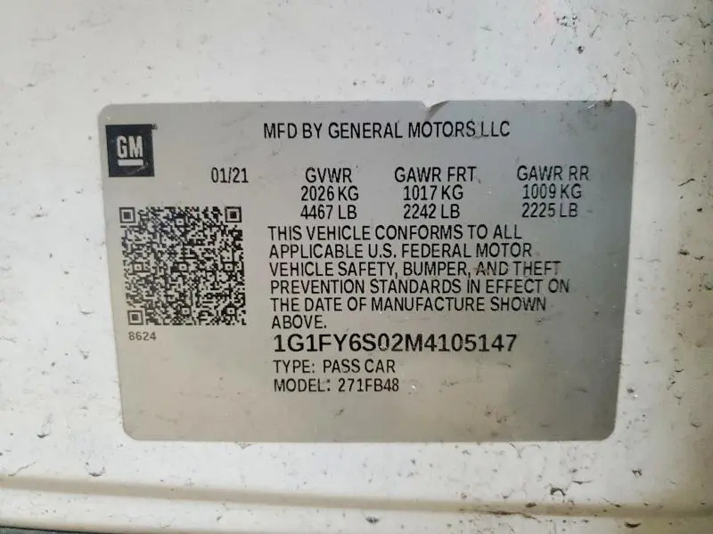 2021 CHEVROLET BOLT EV LT  