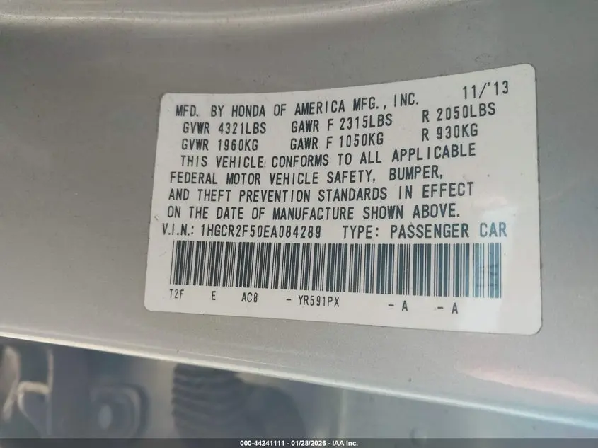 2014 HONDA ACCORD SPORT