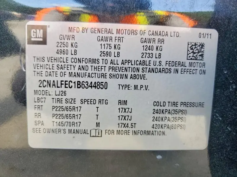 2011 CHEVROLET EQUINOX LTZ  