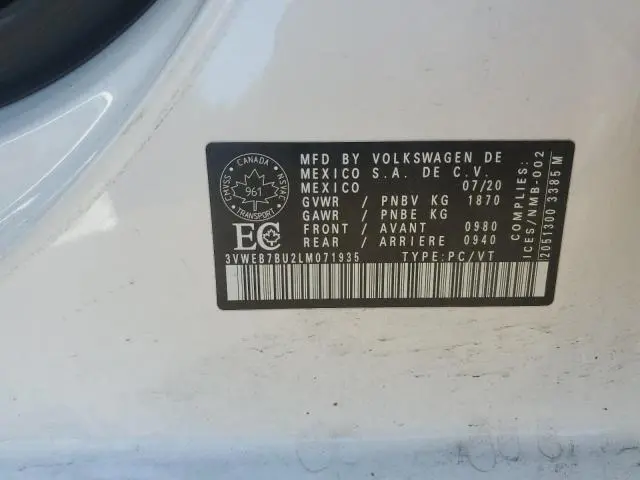 2020 VOLKSWAGEN JETTA SEL  