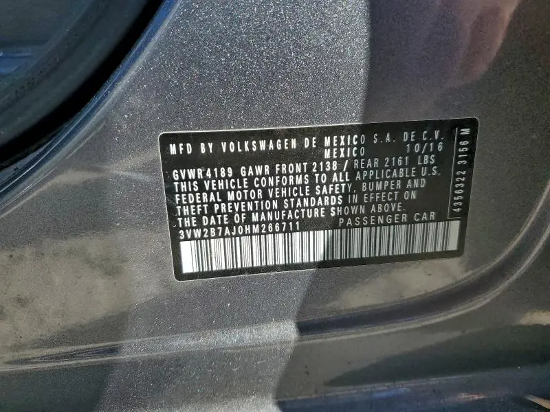 2017 VOLKSWAGEN JETTA S  