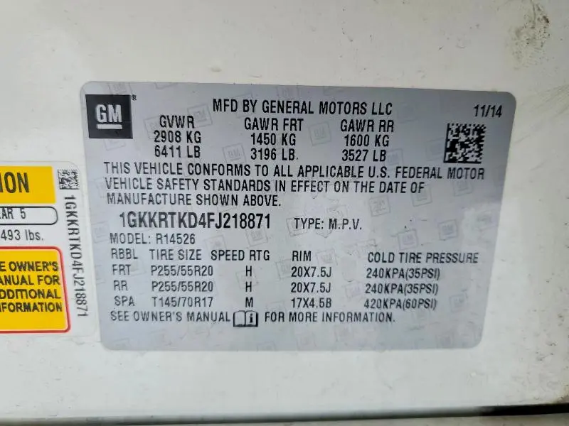 2015 GMC ACADIA DENALI  