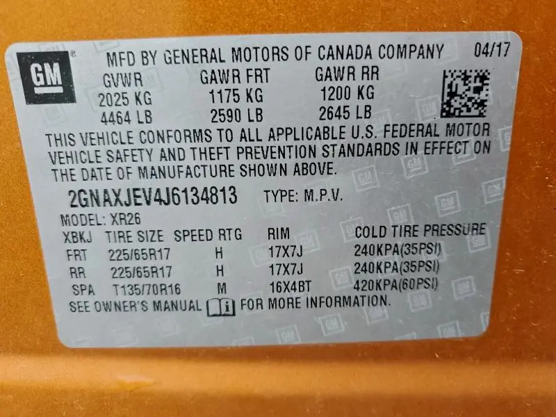 2018 CHEVROLET EQUINOX LT  