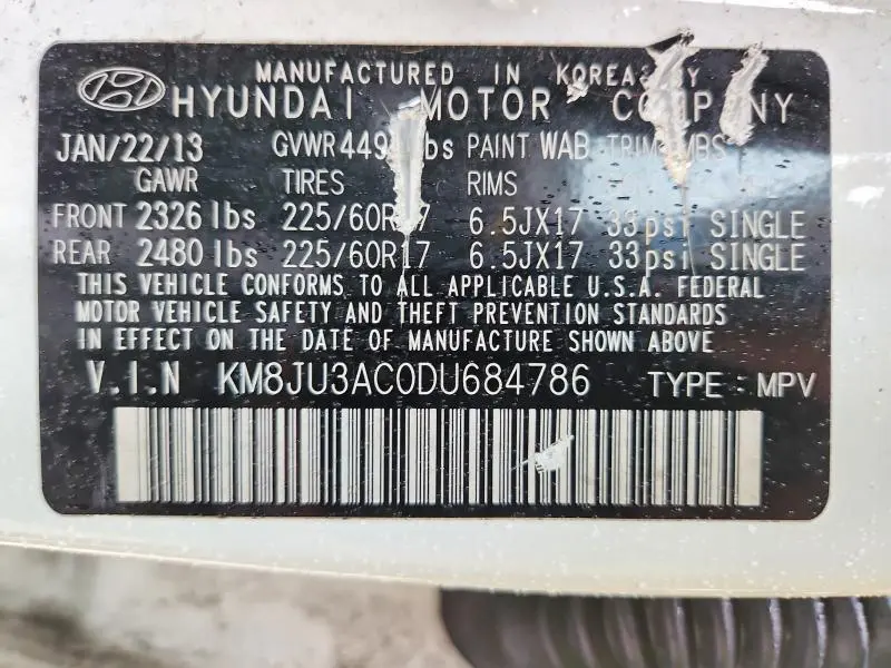 2013 HYUNDAI TUCSON GLS  