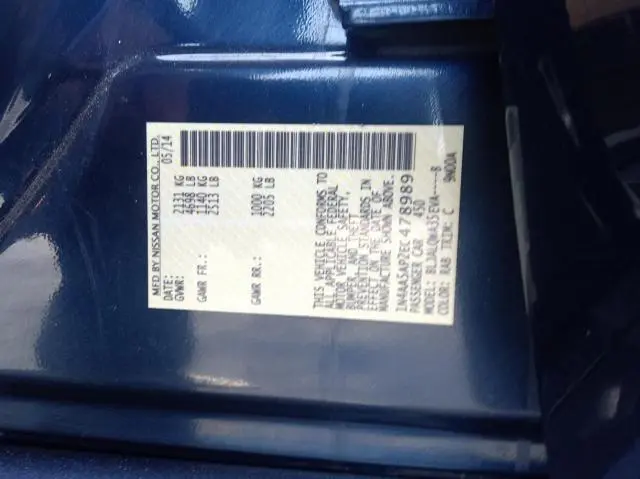 2014 NISSAN MAXIMA S  