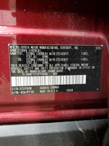 2025 TOYOTA RAV4 XLE  