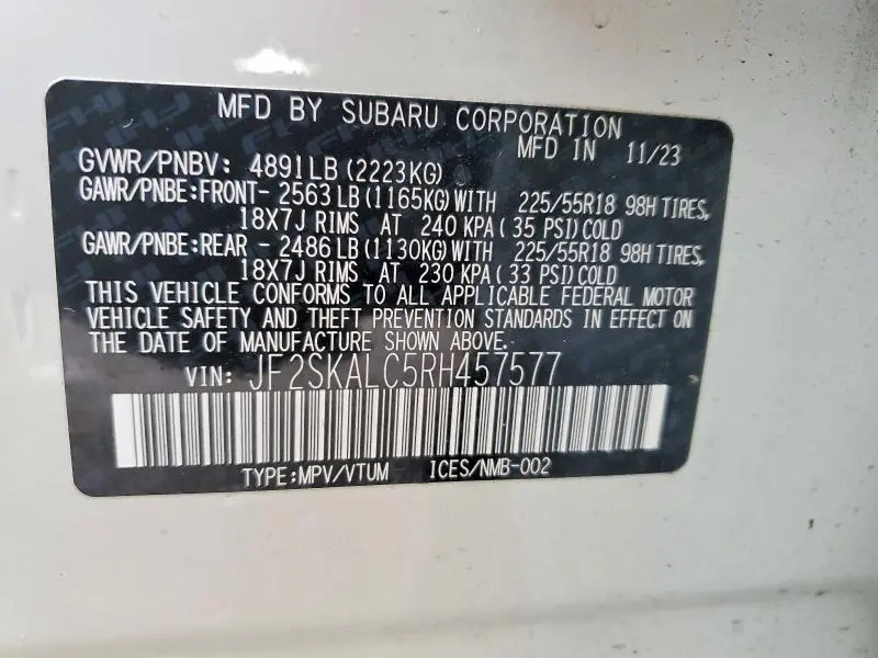 2024 SUBARU FORESTER LIMITED  