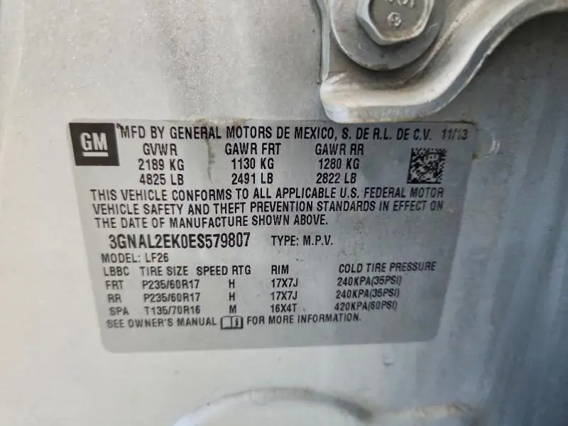 2014 CHEVROLET CAPTIVA LS  