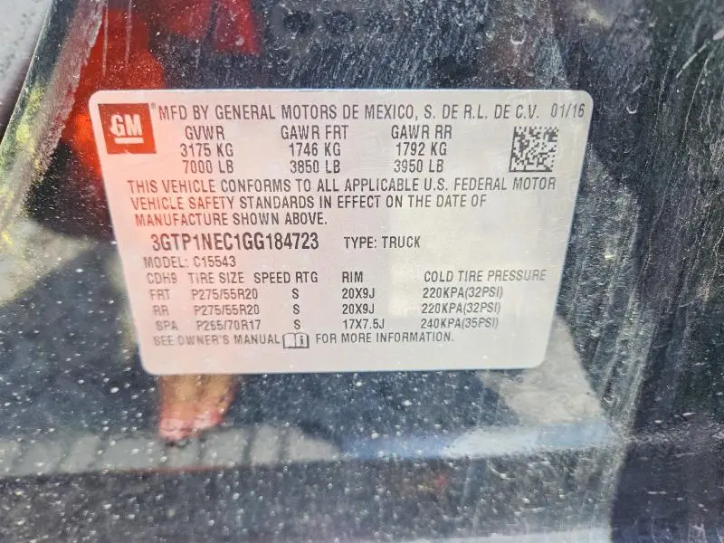 2016 GMC SIERRA C1500 SLT  