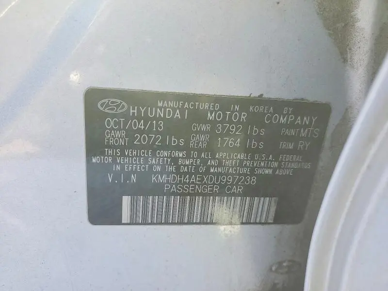 2013 HYUNDAI ELANTRA GLS  