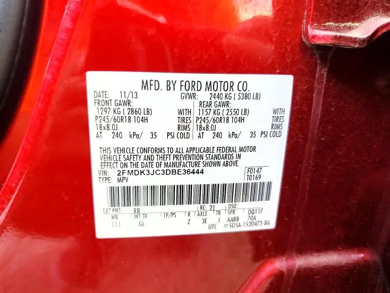 2013 FORD EDGE SEL  