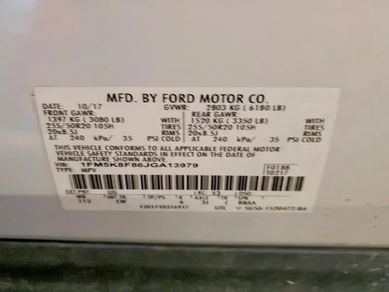2018 FORD EXPLORER LIMITED  