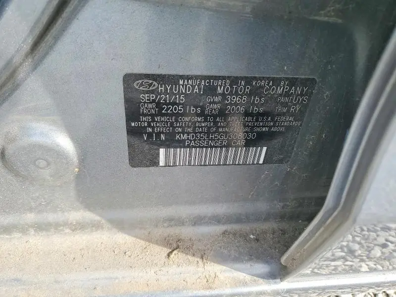 2016 HYUNDAI ELANTRA GT BASE  