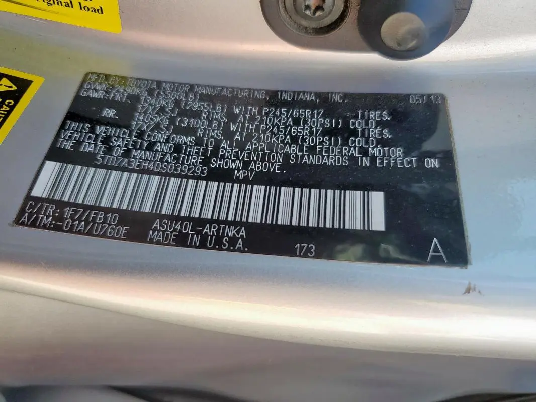 2013 TOYOTA HIGHLANDER BASE  