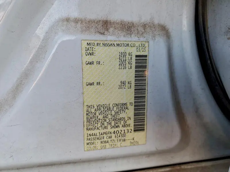 2015 NISSAN ALTIMA 2.5  