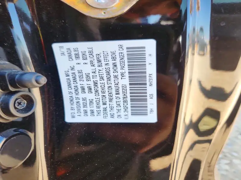 2018 HONDA CIVIC EXL  