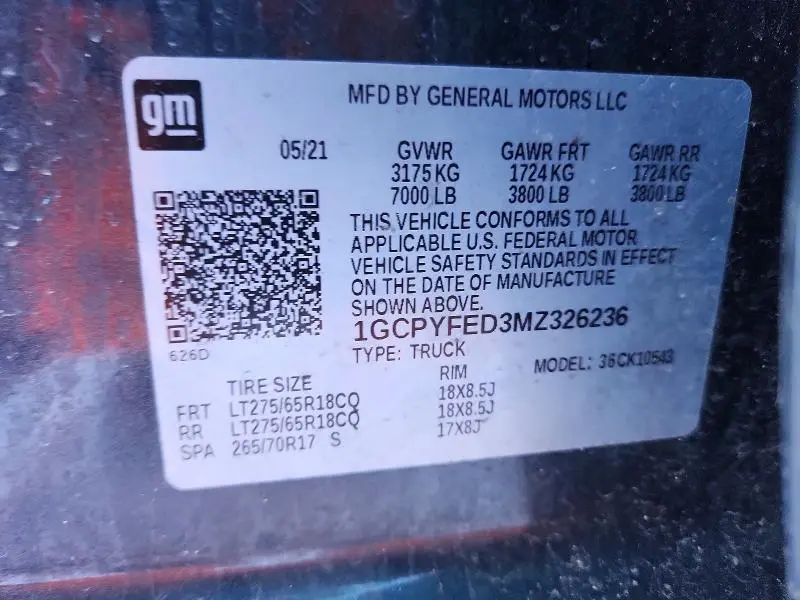 2021 CHEVROLET SILVERADO K1500 LT TRAIL BOSS  