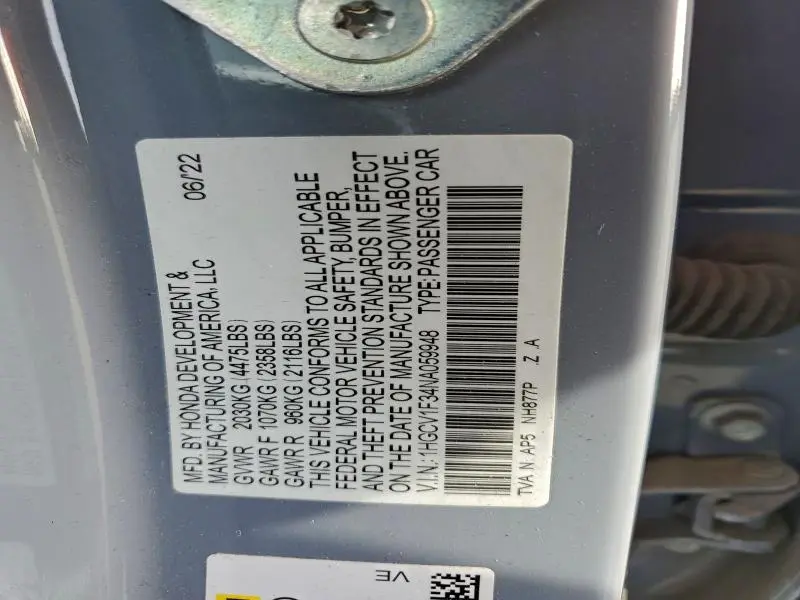 2022 HONDA ACCORD SPORT  