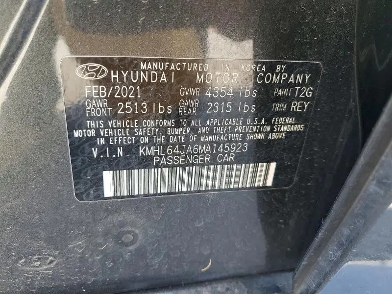 2021 HYUNDAI SONATA SEL  