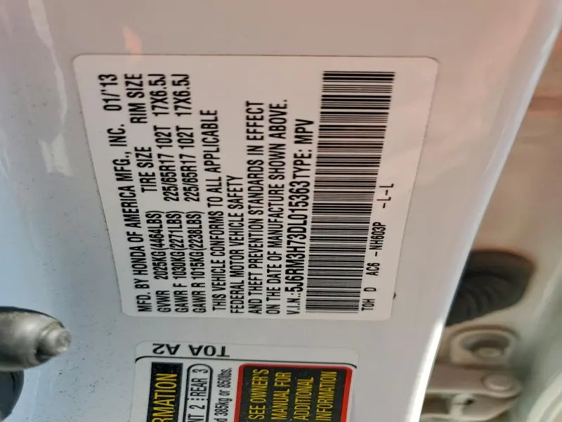 2013 HONDA CR-V EXL  