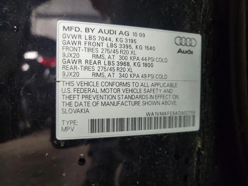 2010 AUDI Q7 PRESTIGE  