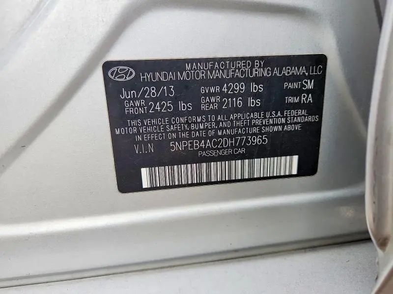 2013 HYUNDAI SONATA GLS  