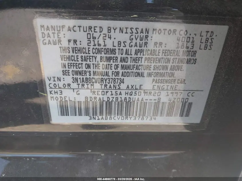 2024 NISSAN SENTRA SV XTRONIC CVT