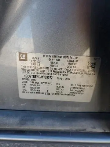 2018 CHEVROLET COLORADO   