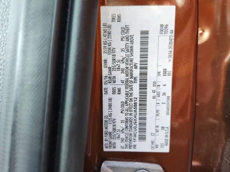 2017 FORD ESCAPE TITANIUM  