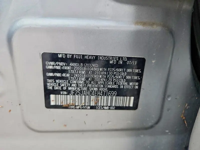 2014 SUBARU FORESTER 2.5I LIMITED  