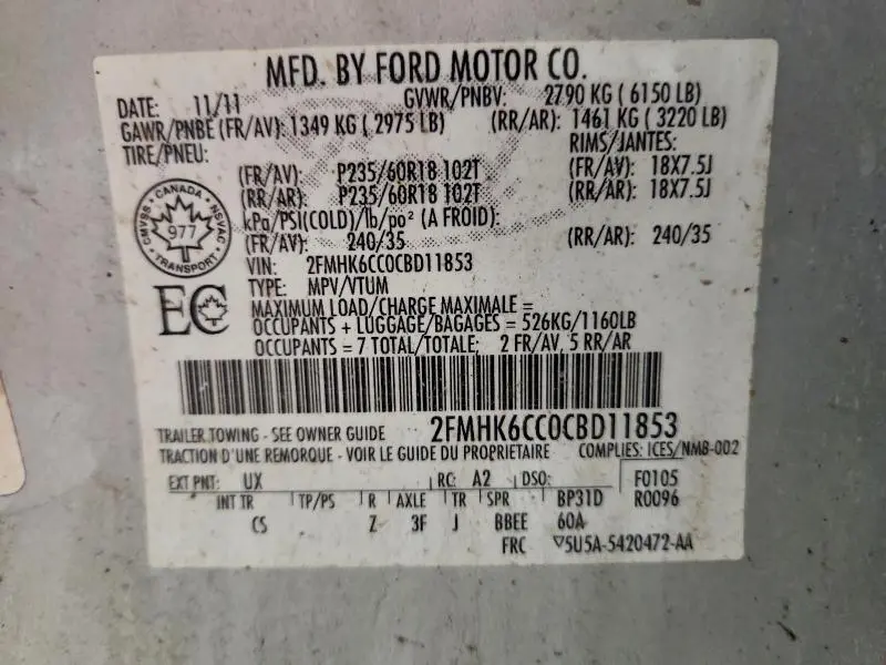 2012 FORD FLEX SEL  