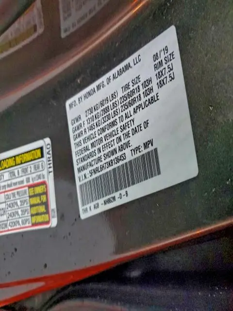 2019 HONDA ODYSSEY EXL  